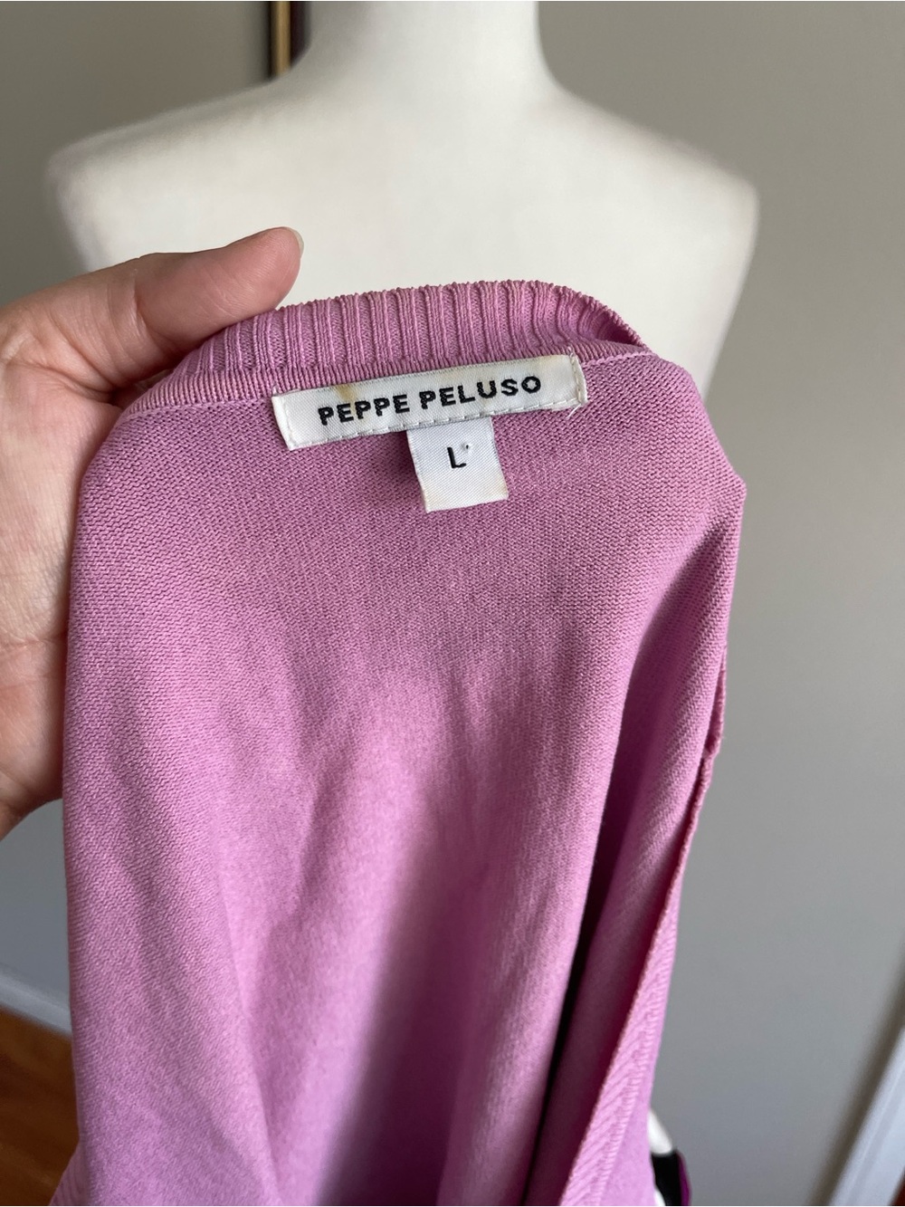 Peppe Peluso Lavender Pink Scoop-Neck Mixed Fabric Top - Picture 5 of 6